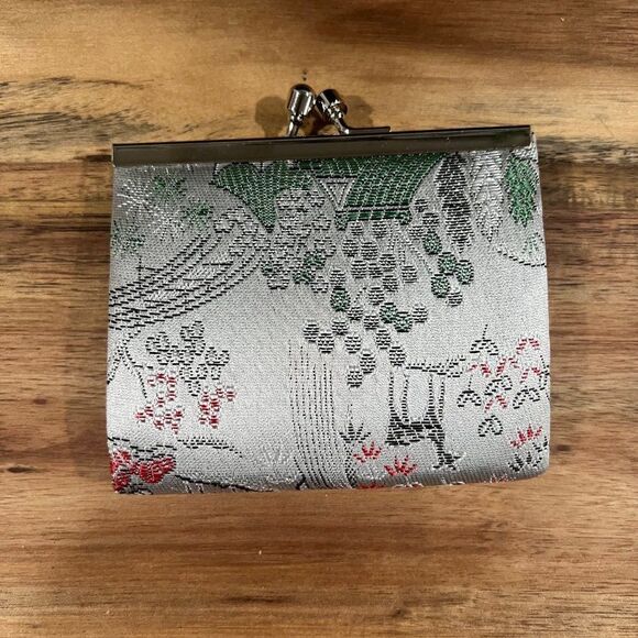 VTG Rare Japanese coin purse Nishijin Ori small wallet Excellent Condition - Picture 2 of 5